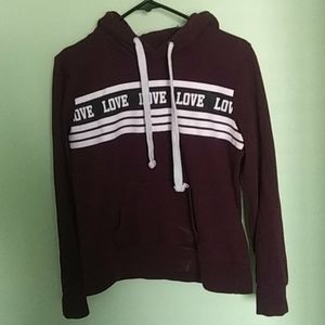 'Love' Hoodie purple pomegranate color